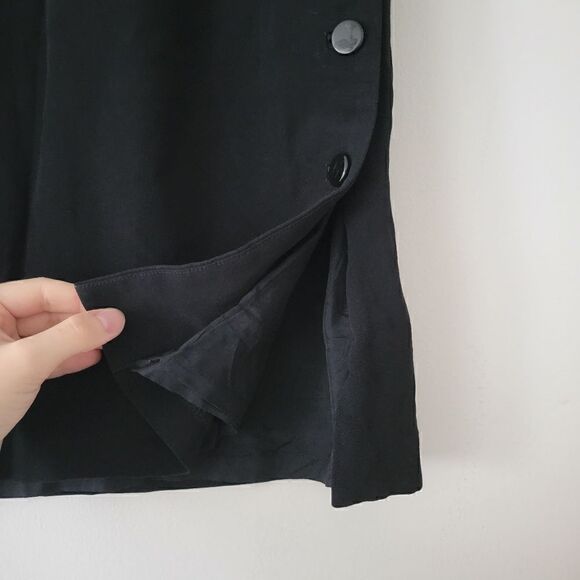 Ann Taylor Vintage Black A-Line Mini Skirt Side Button 4 - Picture 2 of 8